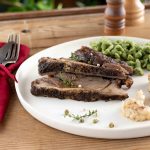 Lammschulter Ziegenkitz mit low carb Bärlauch Spätzle