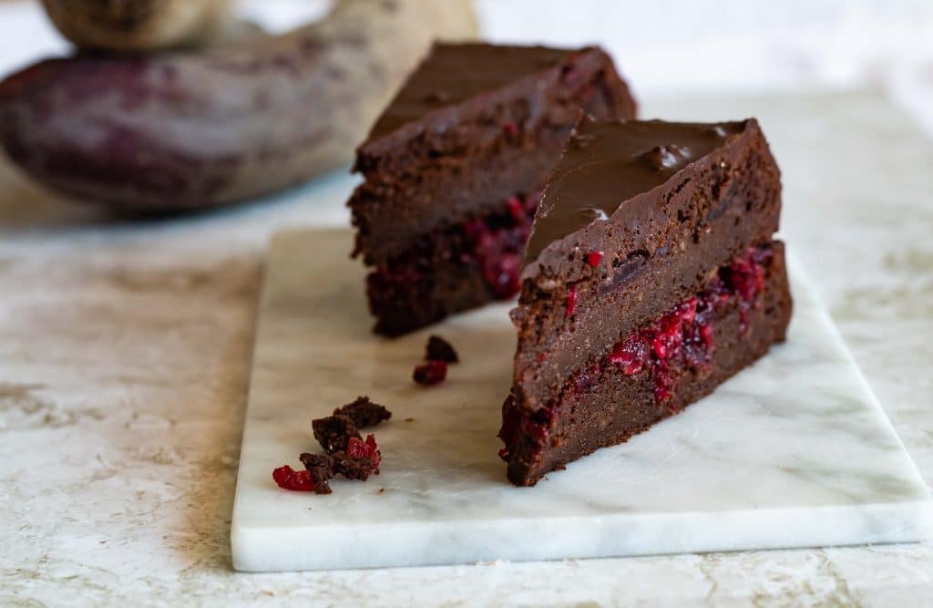 Low carb Sacher Torte mit Roter Bete