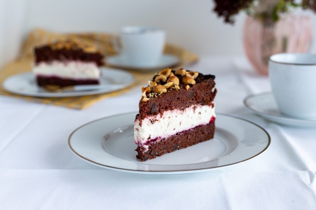 Low carb Schokoladen Torte mit Cheesecake Creme
