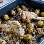 Keule vom Ziegenkitz mit Kohlsprossen & Macaire Kartoffeln