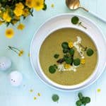 Grüne Spargelcreme Suppe aus Spargelenden