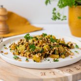 Low carb Vollkorn Reis Pfanne mit Gemüse