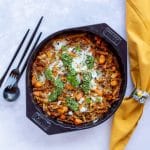 Low carb Kürbis Nudel Auflauf mit Grünkohl Pesto (vegan)