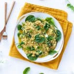 Veganes low carb Risotto mit Spinat