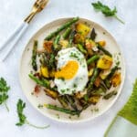 Low carb Spargel Gröstl mit Schinken & Spiegelei