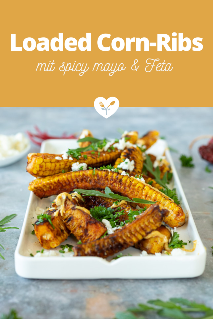 Loaded Corn-Ribs mit spicy Mayo und Feta (zuckerfrei)