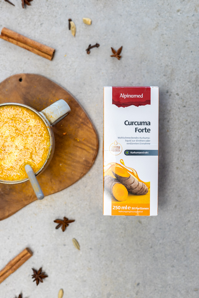 Golden Glow Latte ohne Zucker