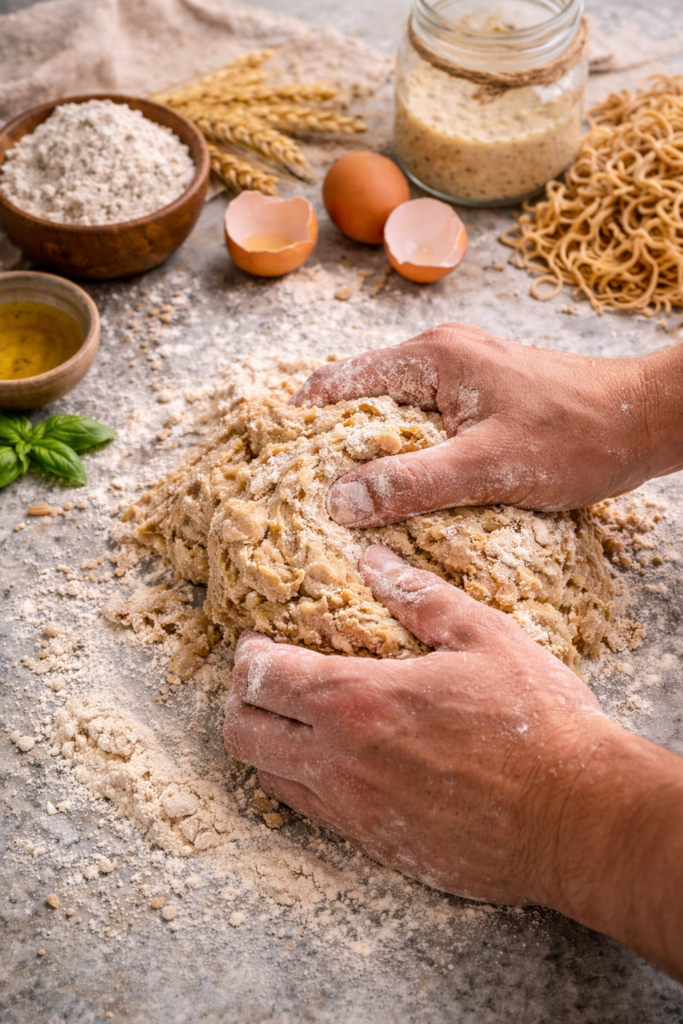 Sauerteig Pasta Vollkorndinkel