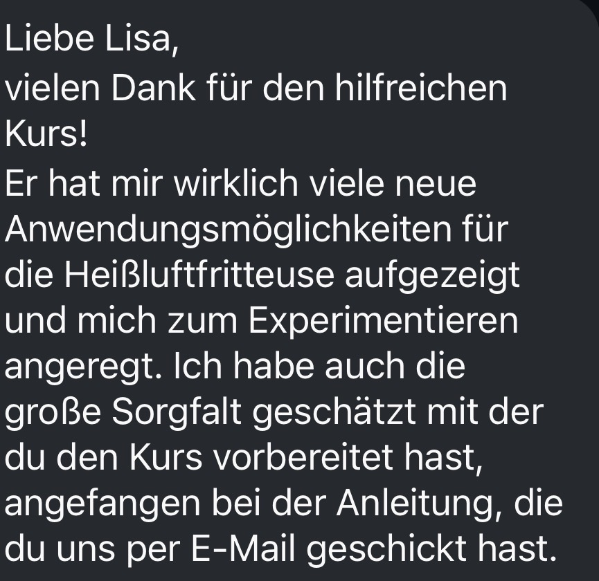Airfryer Workshop Feedback
