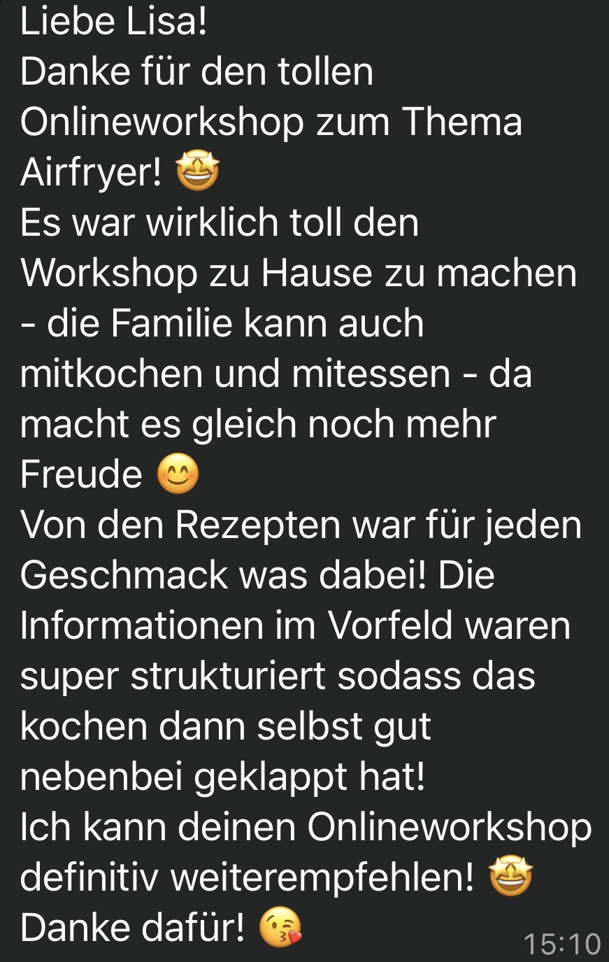 Airfryer Workshop Feedback