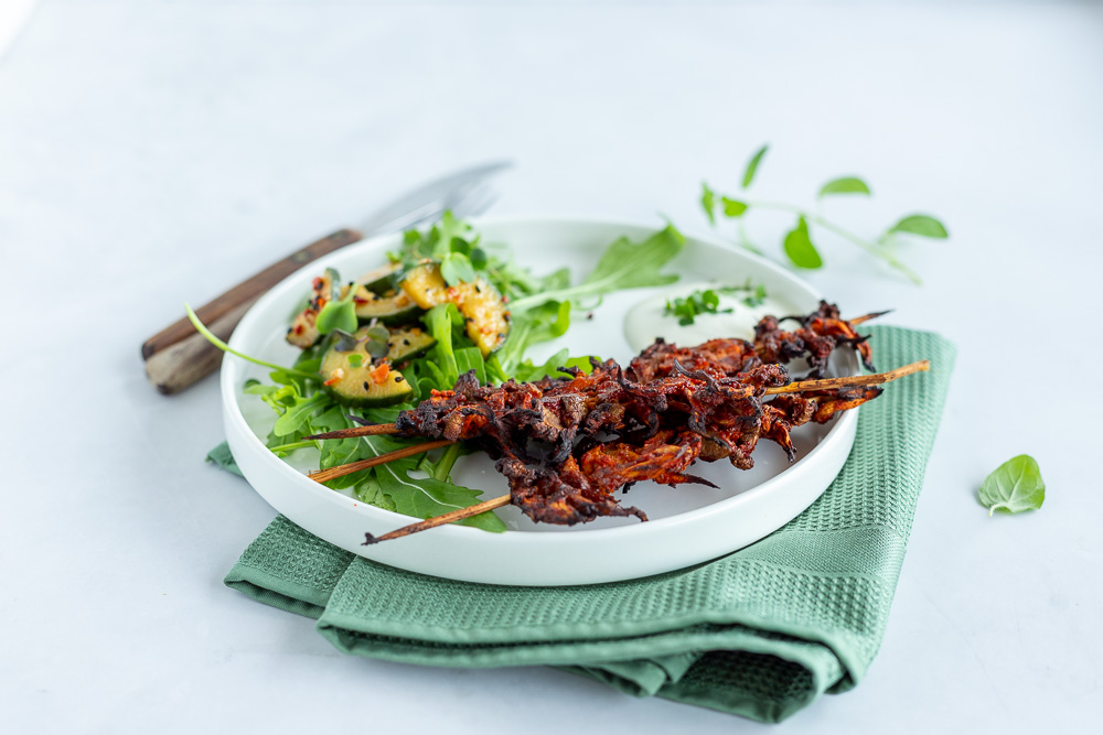 Crispy Pilz-Spieße