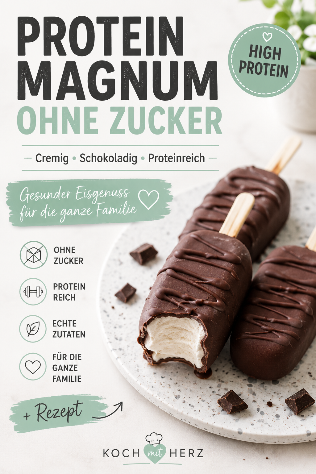 Protein Magnum Eis am Stiel ohne Zucker