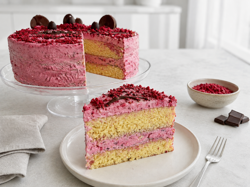 Saftige Beeren-Tiramisu-Torte ohne Zuckerzusatz und Gluten